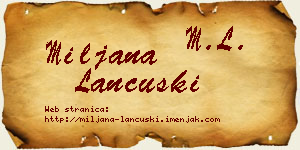 Miljana Lančuški vizit kartica